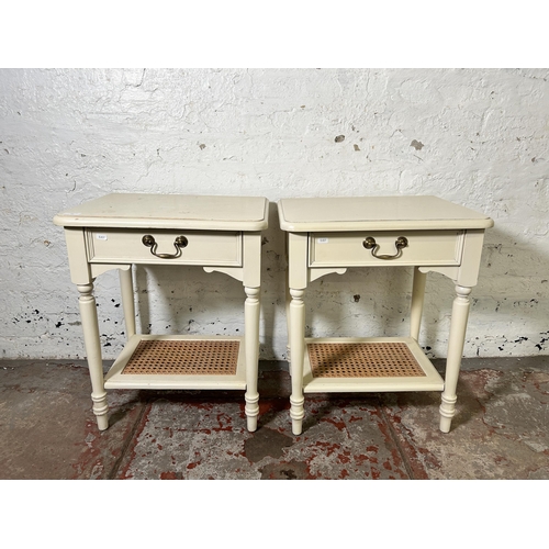 63 - A pair of Laura Ashley Clifton ivory painted bedside tables - approx. 62cm high x 50cm wide x 38cm d... 