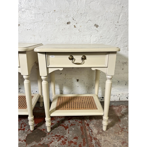 63 - A pair of Laura Ashley Clifton ivory painted bedside tables - approx. 62cm high x 50cm wide x 38cm d... 