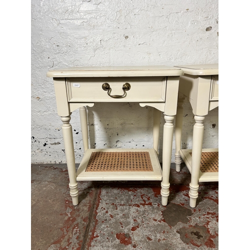 63 - A pair of Laura Ashley Clifton ivory painted bedside tables - approx. 62cm high x 50cm wide x 38cm d... 