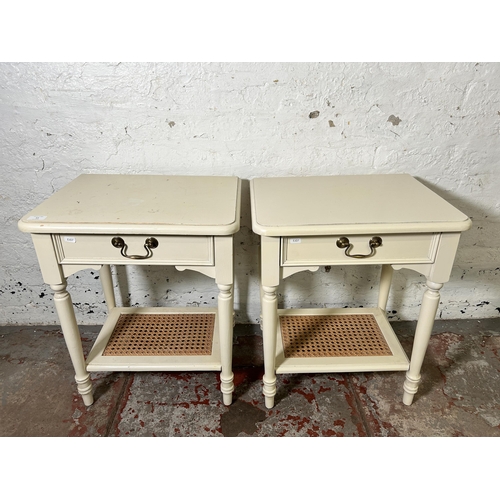 63 - A pair of Laura Ashley Clifton ivory painted bedside tables - approx. 62cm high x 50cm wide x 38cm d... 