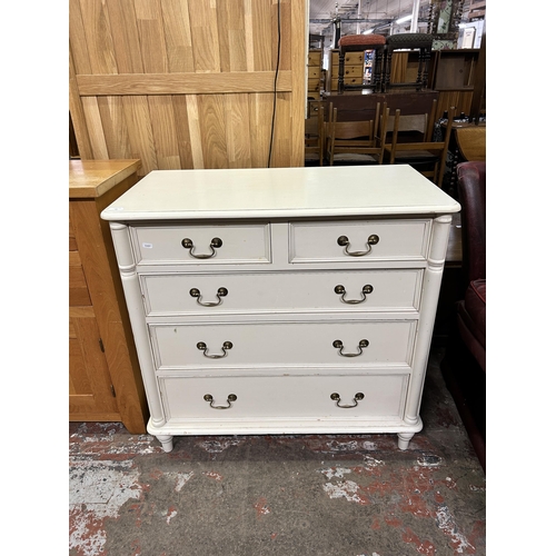 64 - A Laura Ashley Clifton ivory painted chest of drawers - approx. 87cm high x 90cm wide x 48cm deep