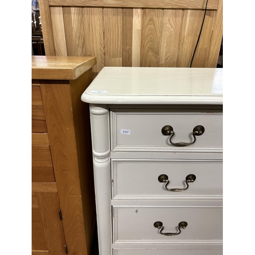 64 - A Laura Ashley Clifton ivory painted chest of drawers - approx. 87cm high x 90cm wide x 48cm deep