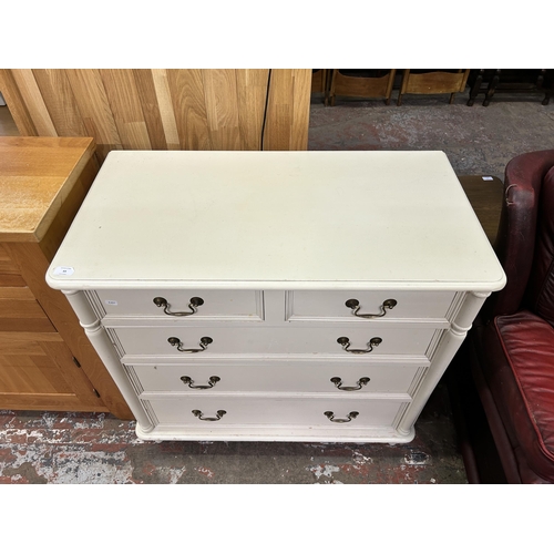 64 - A Laura Ashley Clifton ivory painted chest of drawers - approx. 87cm high x 90cm wide x 48cm deep