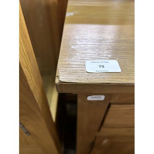 79 - A modern oak sideboard - approx. 80cm high x 80cm wide x 34cm deep