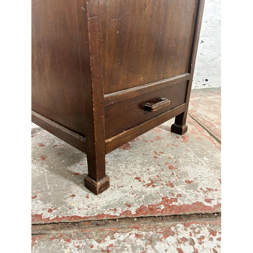 8 - A 1930s mahogany sewing box with single drawer - approx. 43cm high x 39cm wide x 40cm deep