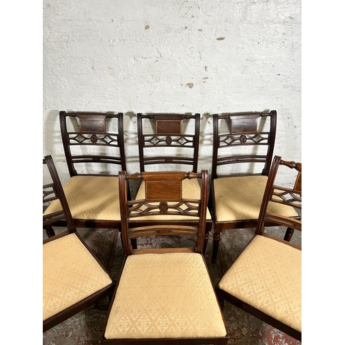 89 - Six Edwardian inlaid mahogany dining chairs