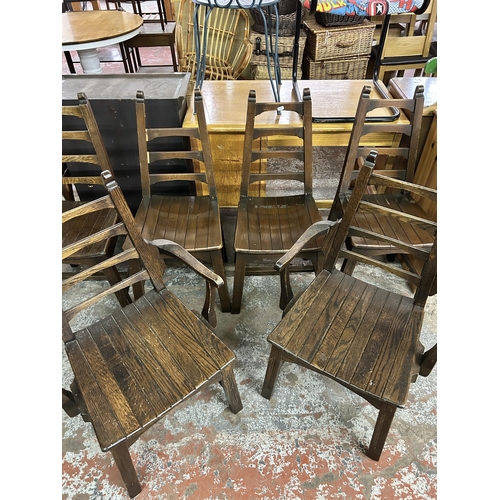 90 - Six Webber Furniture oak dining chairs