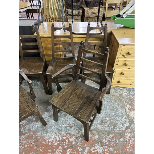 90 - Six Webber Furniture oak dining chairs