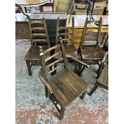 90 - Six Webber Furniture oak dining chairs