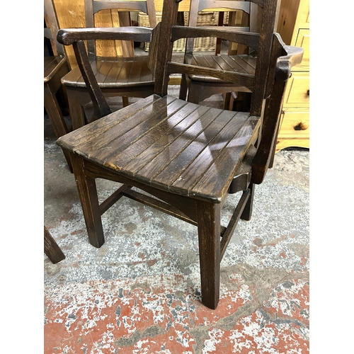 90 - Six Webber Furniture oak dining chairs