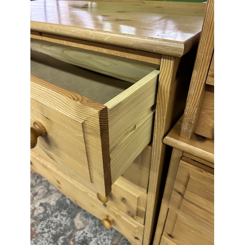 91 - A pine chest of drawers - approx. 80cm high x 80cm wide x 39cm deep