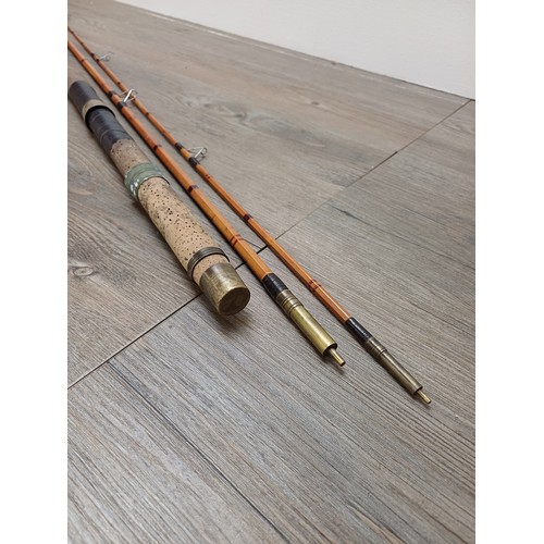 635 - A vintage Allcock's Record Breaker split cane three piece coarse fishing rod with original sleeve