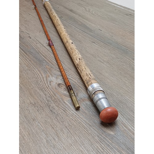 637 - A mid 20th century B. James & Son Richard Walker Mk. IV Avon split cane two piece coarse fishing rod