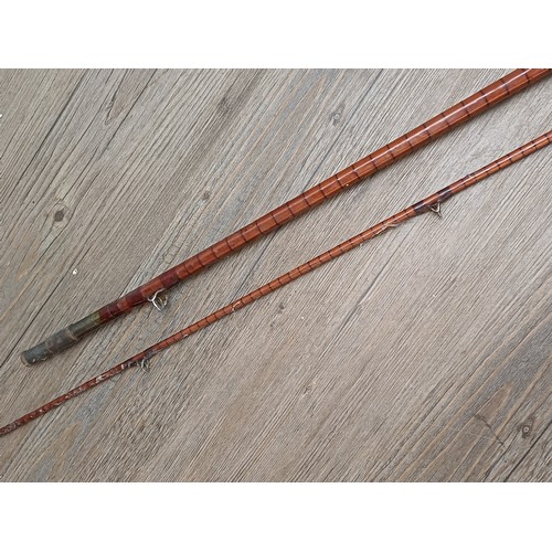 638 - A mid 20th century B. James & Son Richard Walker Mk. IV Avon split cane two piece coarse fishing rod