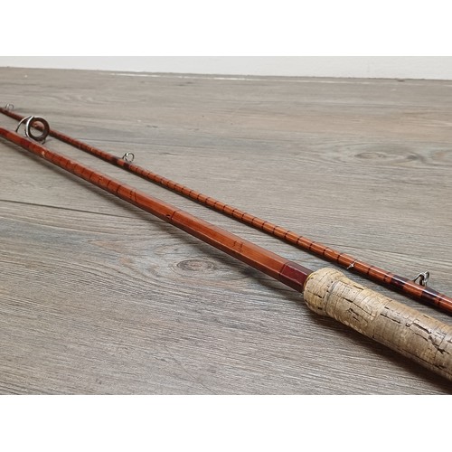 638 - A mid 20th century B. James & Son Richard Walker Mk. IV Avon split cane two piece coarse fishing rod