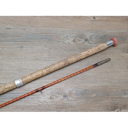 638 - A mid 20th century B. James & Son Richard Walker Mk. IV Avon split cane two piece coarse fishing rod