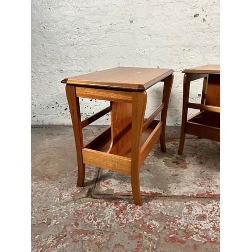 189 - A pair of Nathan Sutcliffe Trafalgar teak side tables - approx. 50cm high x 33cm wide x 52cm long