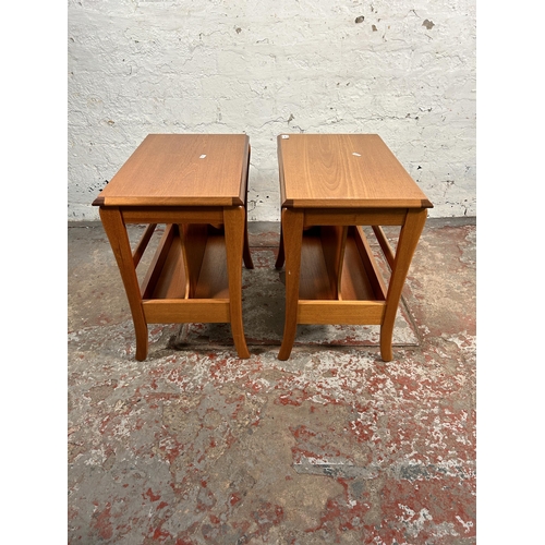 189 - A pair of Nathan Sutcliffe Trafalgar teak side tables - approx. 50cm high x 33cm wide x 52cm long