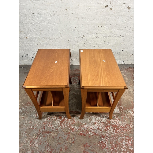 189 - A pair of Nathan Sutcliffe Trafalgar teak side tables - approx. 50cm high x 33cm wide x 52cm long