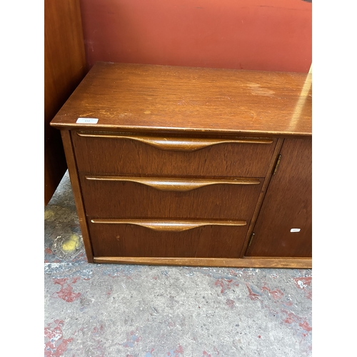 192 - A mid 20th century teak sideboard - approx. 46cm high x 183cm wide x 44cm deep