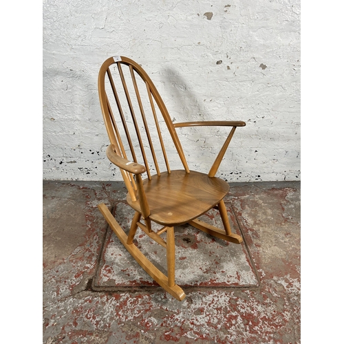 196 - A 1960s Ercol Windsor blonde elm and beech Quaker rocking chair