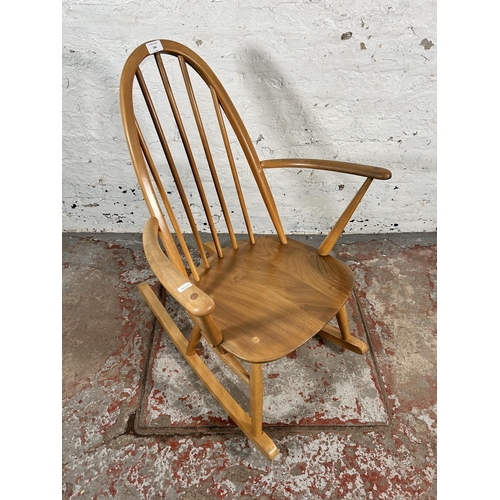 196 - A 1960s Ercol Windsor blonde elm and beech Quaker rocking chair