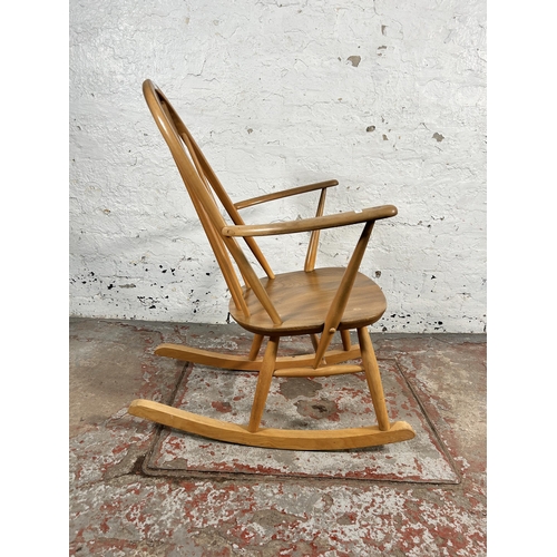 196 - A 1960s Ercol Windsor blonde elm and beech Quaker rocking chair