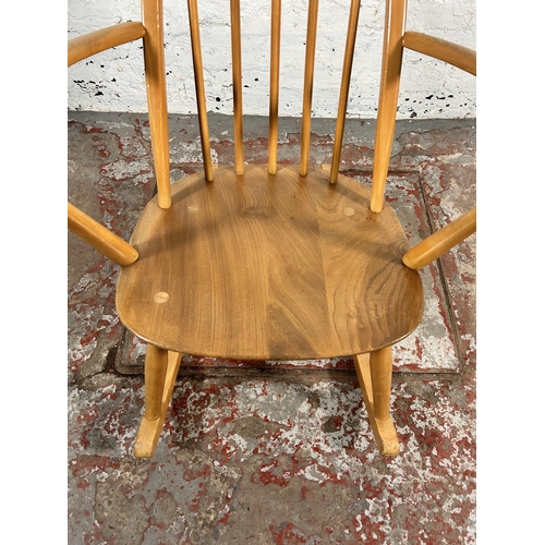 196 - A 1960s Ercol Windsor blonde elm and beech Quaker rocking chair