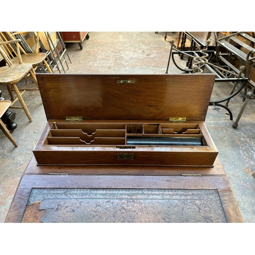 198 - A Victorian mahogany Davenport desk stamped Hobbs & Co London to brass lock - approx. 87cm high x 53... 