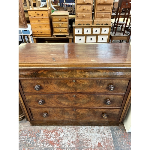 219 - A Victorian mahogany chest of drawers - approx. 98cm high x 126cm wide x 51cm deep