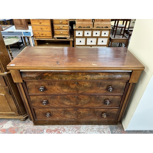 219 - A Victorian mahogany chest of drawers - approx. 98cm high x 126cm wide x 51cm deep