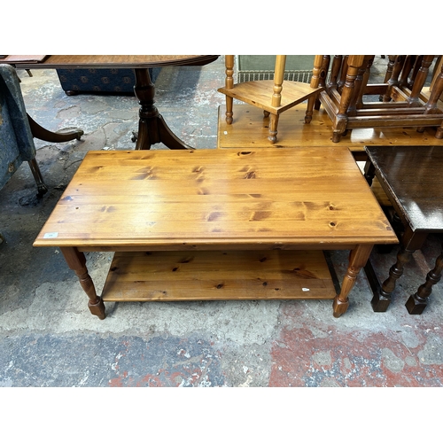 230 - A pine two tier rectangular coffee table