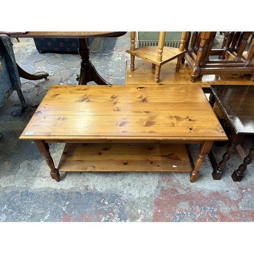 230 - A pine two tier rectangular coffee table