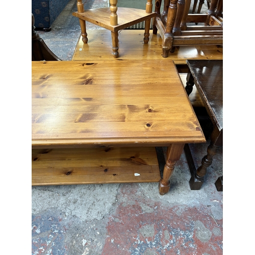 230 - A pine two tier rectangular coffee table