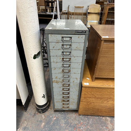 236 - A Bisley grey metal fifteen drawer office filing cabinet - approx. 24cm high x 28cm wide x 41cm deep