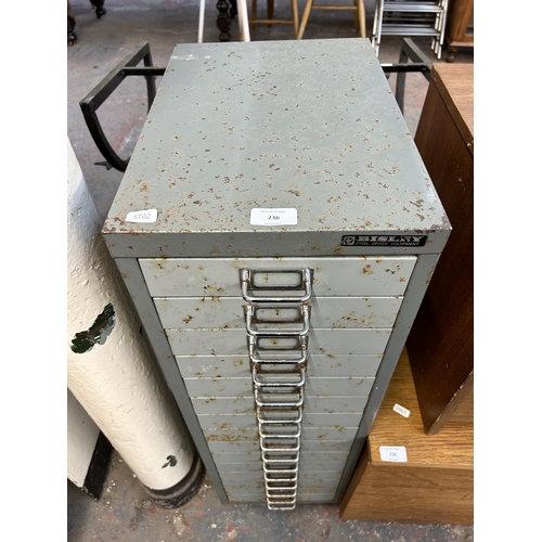 236 - A Bisley grey metal fifteen drawer office filing cabinet - approx. 24cm high x 28cm wide x 41cm deep