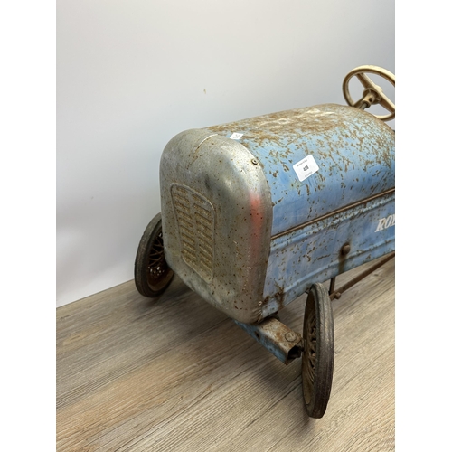 498 - A 1960s Tri-ang Royal Prince blue metal pedal car