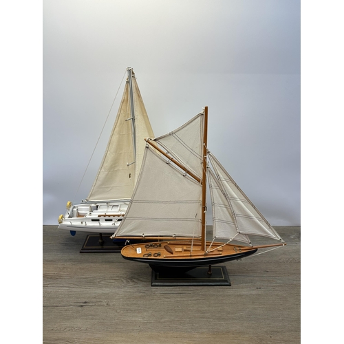 506 - Two scratch built model sailing yachts