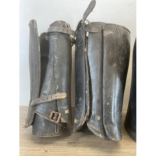 557 - Twelve pairs of Victorian leather gaiters