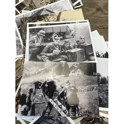 578 - A collection of WWII German military black and white photographs