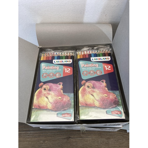 582 - Four boxes containing approx. 84 sealed Derwent Lakeland water soluble colour pencils