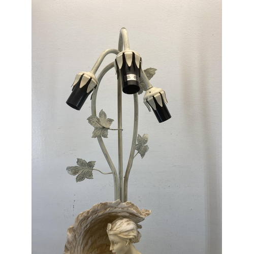 587 - A resin figural table lamp in the form of a lady