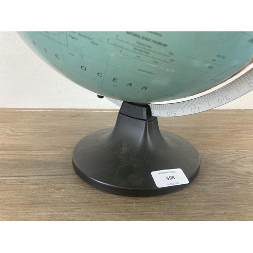 598 - A terrestrial globe on plastic base