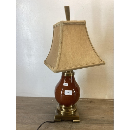 599 - Two Contemporary table lamps of baluster form