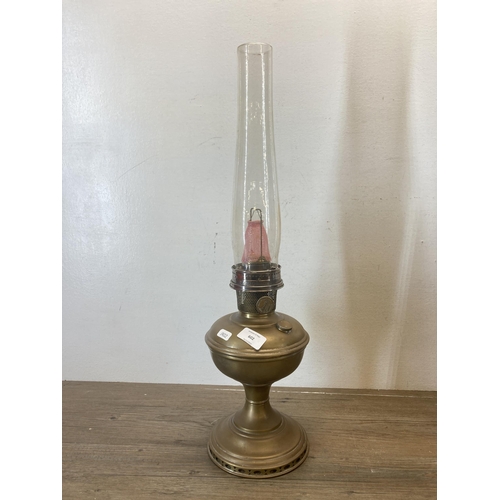 602 - Three vintage Aladdin brass and chromium plated oil lamps