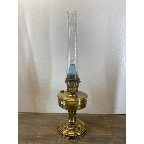 602 - Three vintage Aladdin brass and chromium plated oil lamps