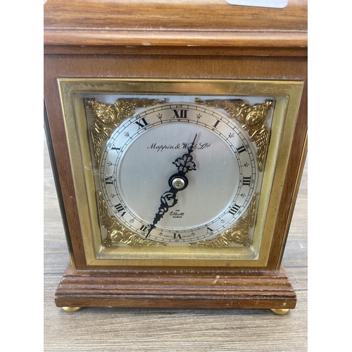 617 - An oak and brass cased Mappin & Webb Ltd. Elliott clock