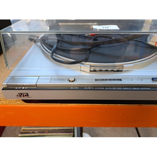728 - A JVC QL-A51 quartz locked auto-return direct-drive two-speed turntable fitted with Z-4S cartridge