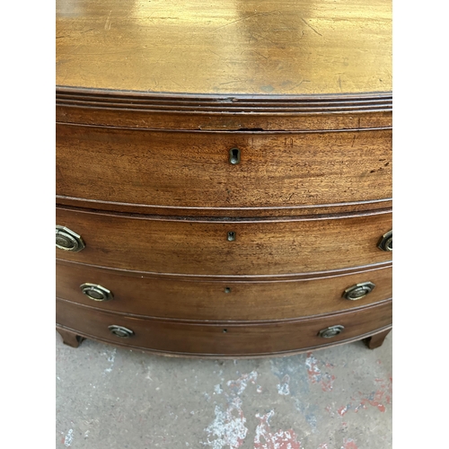 112 - A 19th century mahogany bow fronted chest of drawers - approx. 95cm high x 102cm wide x 55cm deep