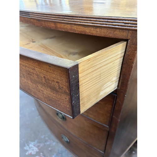 112 - A 19th century mahogany bow fronted chest of drawers - approx. 95cm high x 102cm wide x 55cm deep